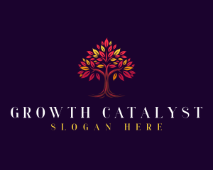 Leaf Tree Branches logo design