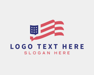 America Bubble Chat Flag logo
