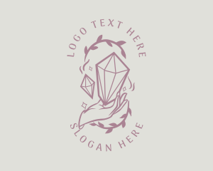 Crystals Jewelry Hand logo design