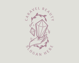 Crystals Jewelry Hand logo design