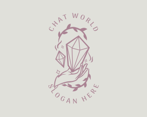 Crystals Jewelry Hand logo design