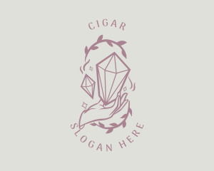 Crystals Jewelry Hand logo design