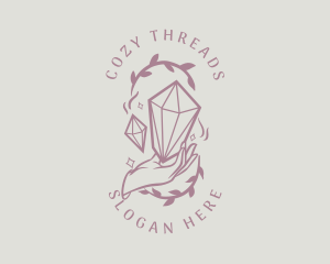 Crystals Jewelry Hand logo design