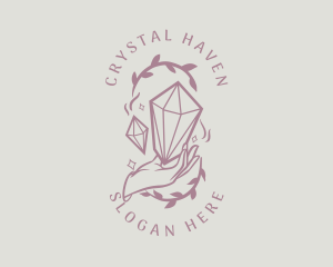 Crystals Jewelry Hand logo