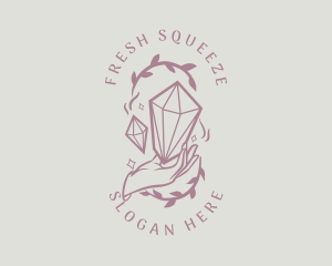 Crystals Jewelry Hand logo design