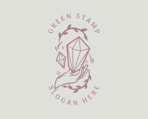 Crystals Jewelry Hand logo design