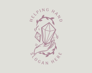 Crystals Jewelry Hand logo design