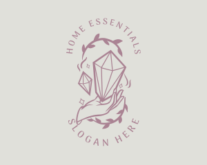 Crystals Jewelry Hand logo design