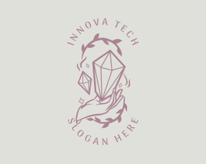 Crystals Jewelry Hand logo