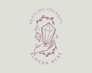 Crystals Jewelry Hand logo design