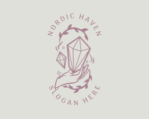 Crystals Jewelry Hand logo design