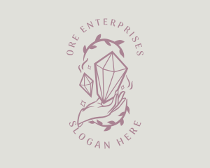 Crystals Jewelry Hand logo design