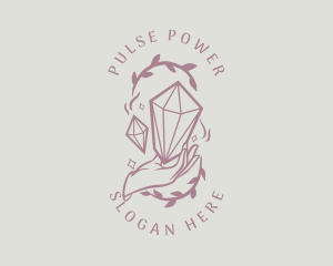 Crystals Jewelry Hand logo design