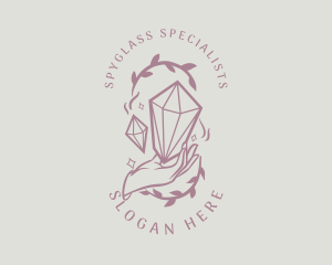 Crystals Jewelry Hand logo design