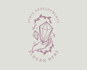 Crystals Jewelry Hand logo design