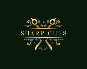 Scissors Haircut Salon logo design