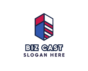 Hexagon Patriotic Stripes logo