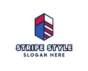 Hexagon Patriotic Stripes logo