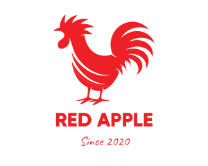 Red Rooster Silhouette logo design