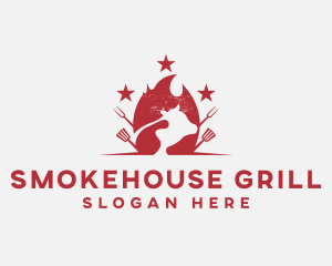 Grill Beef Barbeque logo design