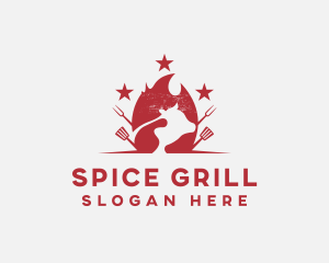 Grill Beef Barbeque logo design