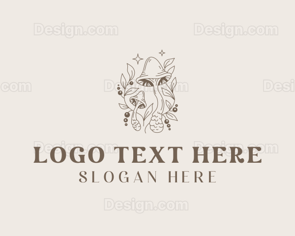 Mushroom Organic Plant Logo