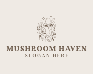 Mushroom Organic Plant logo design