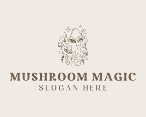 Mushroom Organic Plant logo design