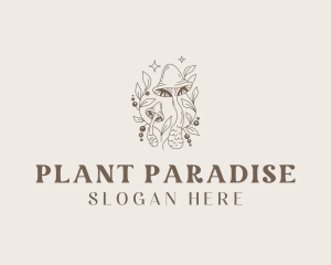 Mushroom Organic Plant logo design