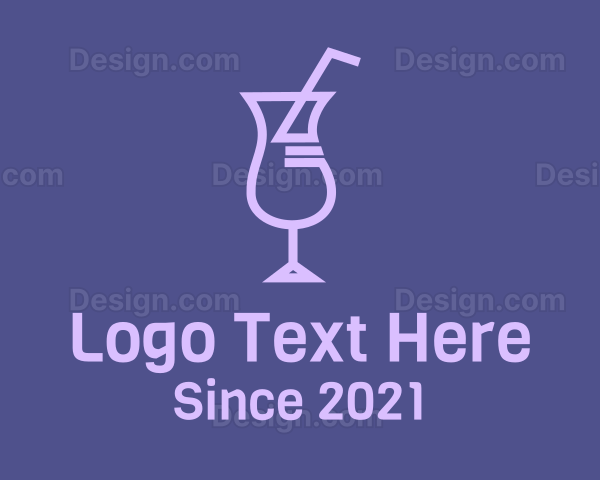 Purple Cocktail Drink Logo