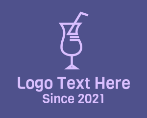 Purple Cocktail Drink logo