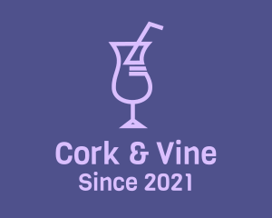 Purple Cocktail Drink logo design