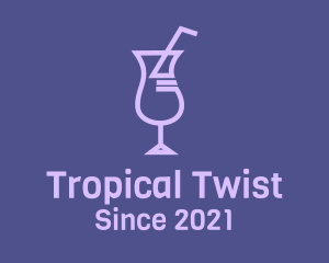 Purple Cocktail Drink logo design