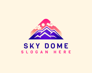 Mountain Sunset Sky logo design