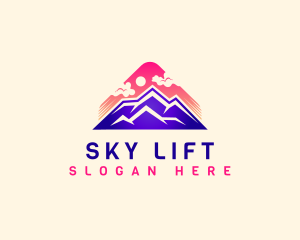 Mountain Sunset Sky logo design