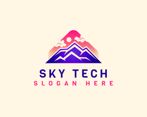 Mountain Sunset Sky logo design