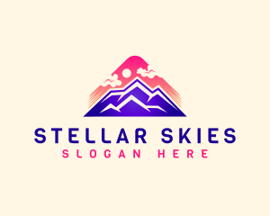 Mountain Sunset Sky logo design