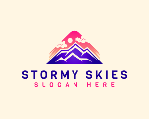 Mountain Sunset Sky logo design