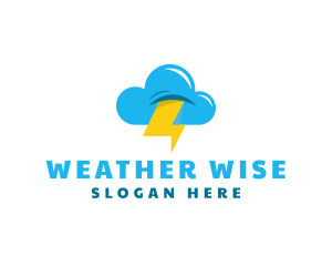 Lightning Cloud Weather logo design