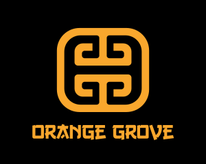 Orange Asian Symbol logo design