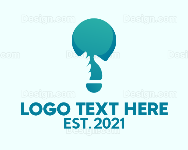 Blue Hand Light Bulb Logo