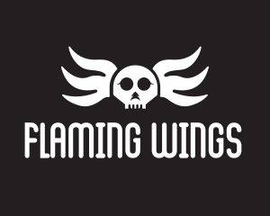 Winged Skull Pilot logo design