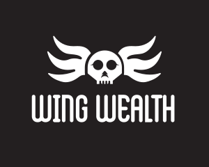 Winged Skull Pilot logo design