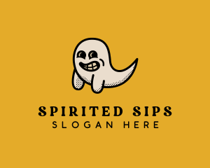 Ghost Cartoon Scary logo design