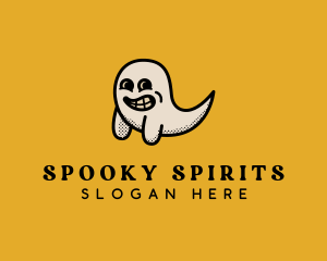 Ghost Cartoon Scary logo design