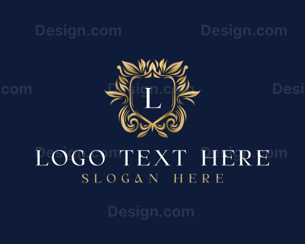 Floral Shield  Decorative Logo