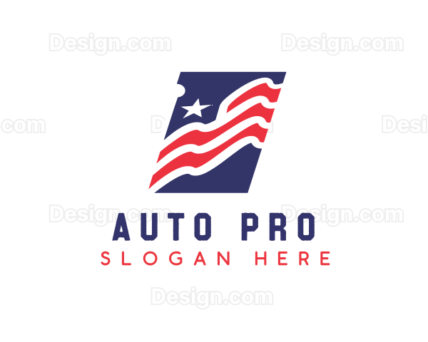 American Flag Star Stripes Logo