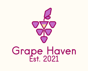 Grape Wine Glass  logo design