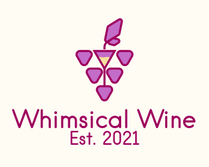 Grape Wine Glass  logo design