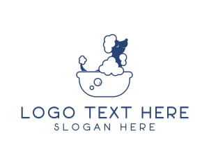 Poodle Dog Bathing logo